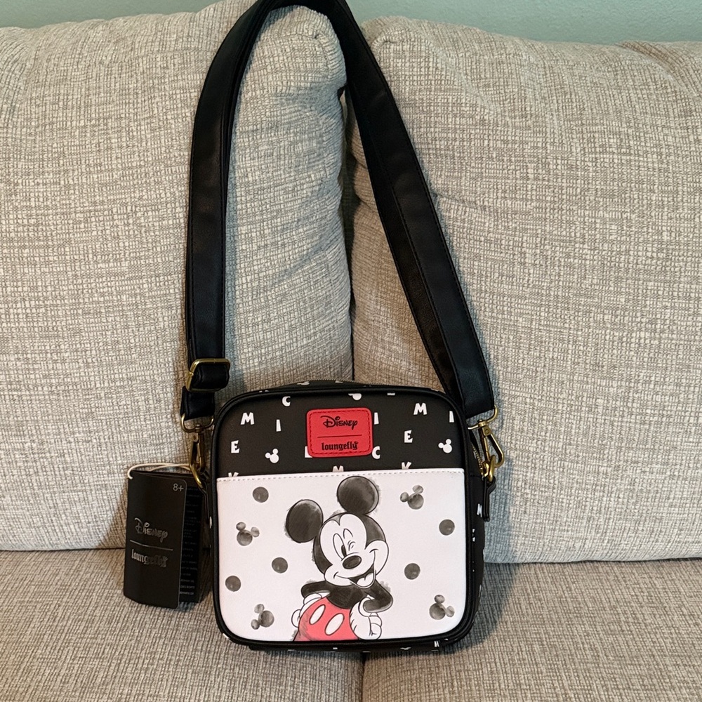 Disney Loungefly Mickey Mouse Black and White Crossbody Bag